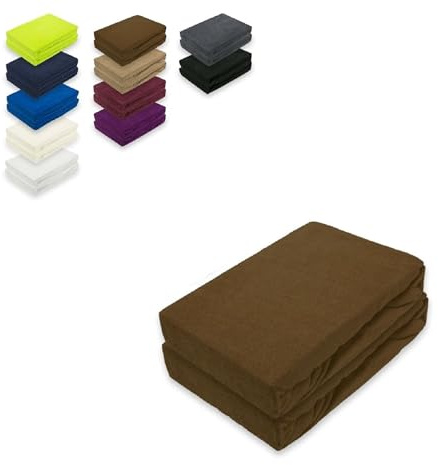 EXKLUSIV HEIMTEXTIL Frottee Spannbettlaken Doppelpack 60-70 x 140 cm Schokobraun