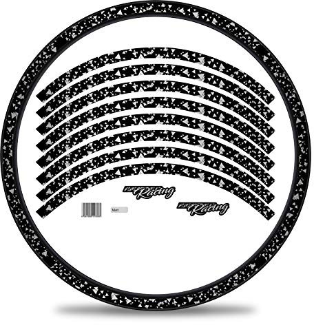 16-delat set fälg kant klistermärke för cykel fälgar i Delta design komplett set för 69 cm (69 tum) för landsvägscykel mountainbike MTB löphjul RX029 (silver metallic, matt)