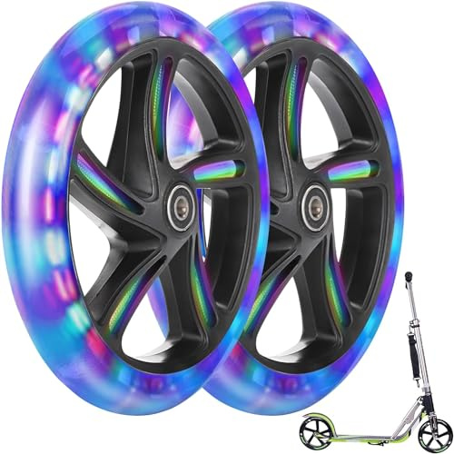 200mm Scooter Rollen - 2 Stück 200mm City Scooter Ersatzräder räder mit ABEC9 Kugellager - Cityroller Reifen für Hudora Apollo KESSER City-Roller