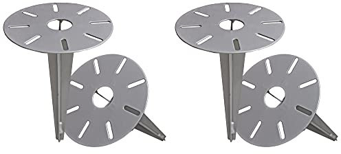Novatool 4 x Jardín pies Ø 18,5 x H 30,5 cm galvanizado I Anclaje de suelo para lámparas, anclaje de suelo, anclaje de tierra, sombrilla, accesorios de jardín, columnas de enchufe, clavo de tierra,