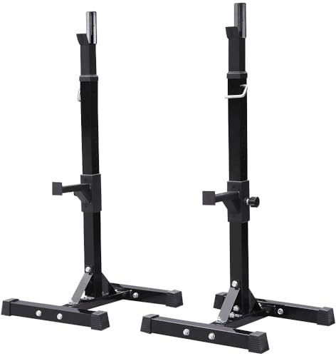 Abician Cages de Squat, Rack Squat Repose Haltère Réglable 14 Niveaux Repose Barre Musculation Supports Charge Max.250 kg Rack Musculation Noir