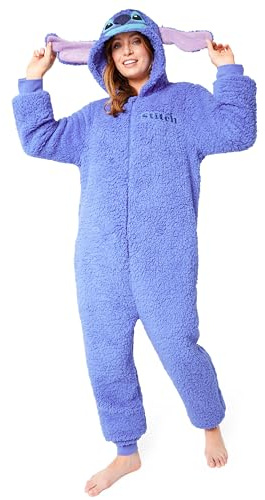 Disney Combinaison Pyjama Femme Stitch Minnie Grenouillère Adulte en Polaire sur Pyjama Adulte Ado Tailles S-2XL