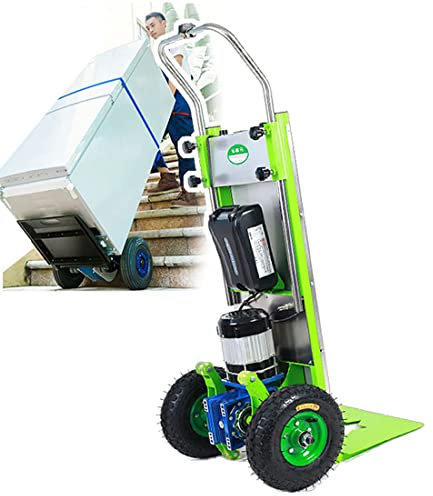 Carretilla eléctrica para Subir escaleras, Carretilla de Mano eléctrica para Subir y Bajar escaleras, Carga máxima 220 kg, Carretilla Que Ahorra Mano de Obra con Mango telescópico,