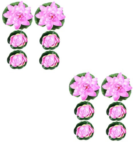 Ciieeo 12 STK künstliche Seerosen künstliche teichpflanzen plastikblumen schwimmende Teichdekoration Wasser Seerose künstliche Pflanzen Anlage Künstlicher schwimmender Lotus draussen Rosa