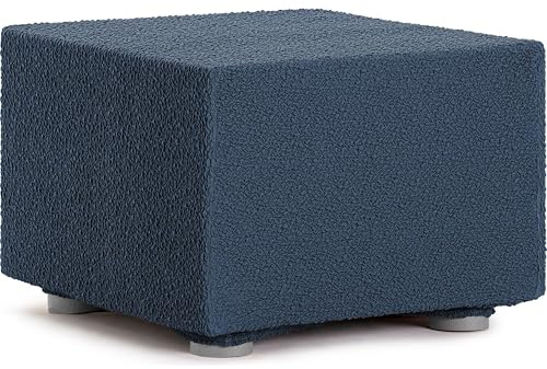 ECOMMERC3 | Pouf 60 x 60 in tessuto super elastico jacquard - Fodera Pouf blu adattabile e traspirante, protezione quotidiana e rinnovamento economico