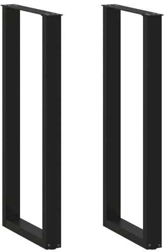 vidaXL Bartischbeine U-Form 2 STK. Schwarz 50x(110-111) cm Stahl