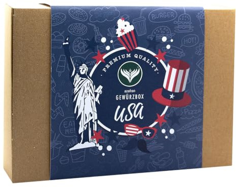 Azafran Gewürze Geschenkset USA, Amerika Gewürz Set mit 4 typischen amerikanischen Gewürzen.