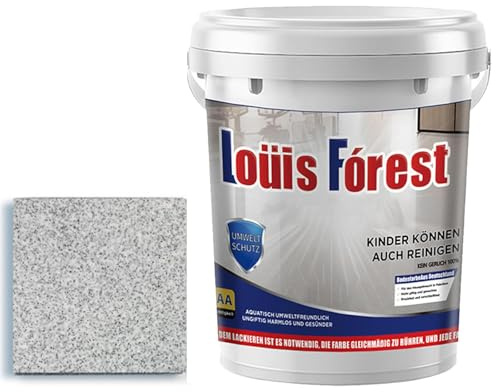 Louis Forest Epoxy golvfärg, högglansig marmoreffekt epoxi golvbeläggning, epoxifärgad sandgolvfärg, 0,5/1 kg snabbtorkande halkfri slitstark (vit hampgrå, 0,5 kg)
