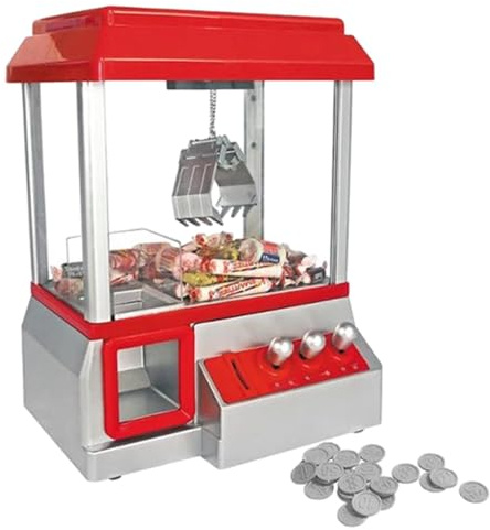 Mini Claw Machine - Jouet Grabber pour | Jeu de Bonbons rétro avec Musique avec Musique, 24 pièces incluses, Cadeau d'anniversaire drôle, Prix, Mini Distributeur de Bonbons, g