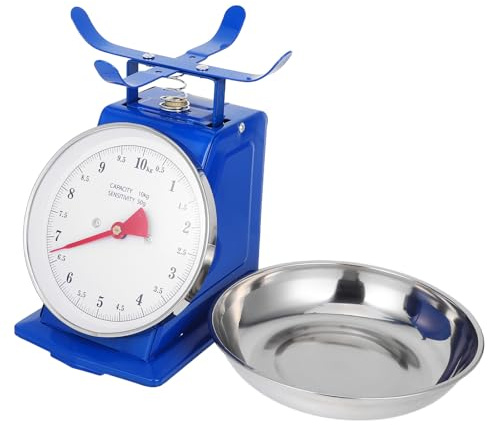 BESTYASH Bilancia da Cucina Meccanica Vintage 10kg con Quadrante Grande e Leggibile, 10kg, Vassoio Rimovibile in Acciaio Inox e Ferro, la Preparazione di Dolci