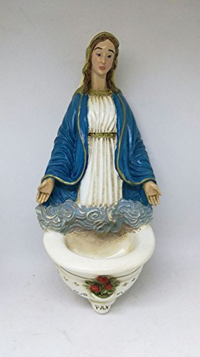 Morani Agua Bendita de Resina 1714 la Virgen Pintada a Mano