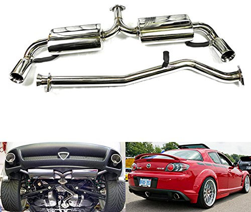 Silenziatore di scarico Cat-back in acciaio inox cromato lucido per RX-8 SE 2003-12