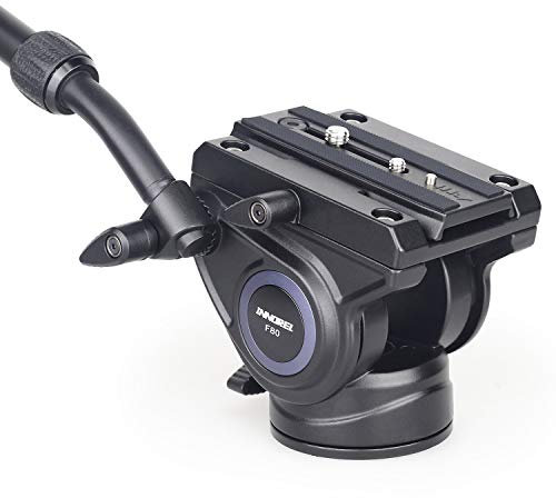 INNOREL F80 Hochleistungsstativ-Fluidkopf, Panorama 360°, Aluminiumlegierung, zweistufiger Griff, einstellbare Länge, Maximale Belastung 12 kg, geeignet für Stativ, Einbeinstativ, Kamera, Camcorder