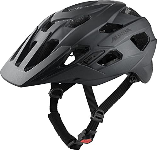 ALPINA ANZANA - Optimal Anpassbarer, Leichter & Sicherer Fahrradhelm Mit Fliegennetz & Nachrüstbarem LED Für Erwachsene, Black matt, M (52-57 cm)