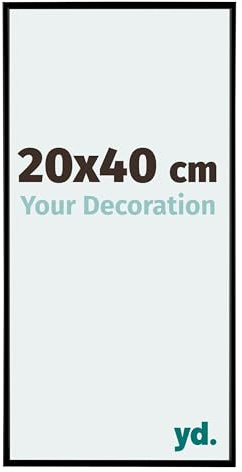 Your Decoration - Cadre photo 20x40 cm - Noir Mat - Cadre Photo en Plastique Avec Verre acrylique - Anti-Reflet - Cadre 20x40 - Evry