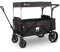 elvent® SmartCruiser Premium Bollerwagen - Handwagen faltbar mit Dach I Sitzpolster, Hecktasche, Feststellbremse, Off-Road-Reifen, 5-Punkt-Gurt I für 2 Kinder | Teleskop-Zugstange (Schwarz)