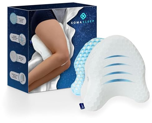 SelectSoma Knee Pillow for Side Sleepers, Cooling Memory Foam for Hip Pain