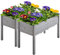 Yaheetech 2pcs Raised Garden Bed Fir Wood Elevated Planter Box Rectangle Planting Raised Bed Stand Pot Outdoor Planter for Vegetable/Flower/Herb,120.5 x 59 x 76.5cm,Grey