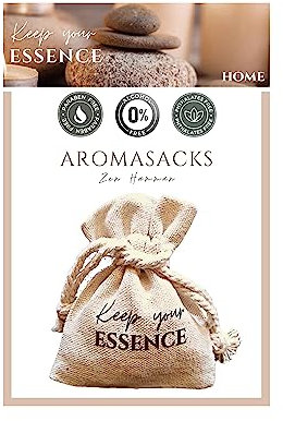 Aromasacks Home - Deodorante per Armadi e Cassetti. Profumo Rilassante e Pulito. Durata 8 settimane. Sacchetto di Lino con Perle Aromatiche. Essenza Naturale 0% Alcool