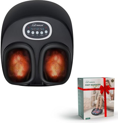 Snailax Fußmassagegerät mit Wärme, elektrisches Shiatsu-Fußmassagegerät mit Vibration Kneten, Fußmassage, Fußwärmer, Geschenke für Frauen/Männer
