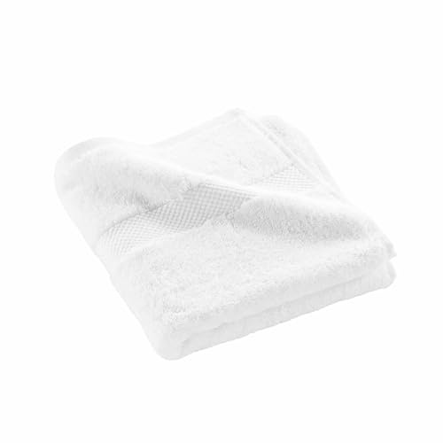 Douceur d'Intérieur Serviette de Toilette (50 x 90 cm) Elegance Blanc, 100% Coton Uni