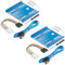 deleyCON 2X Einbaurahmen für 2,5 Festplatten SSD's auf 3,5 Adapter Wechselrahmen Mounting Frame Halterung Schienen inkl. Schrauben Stromadapter SATA Kabel & Schraubendreher - Blau