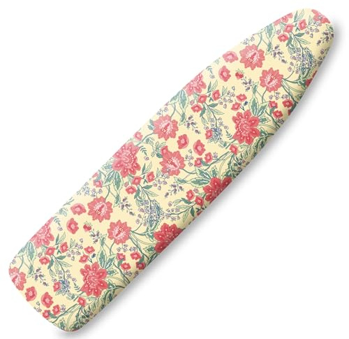 Extra Thick Ironing Board Cover and Pad, Floral Farmhouse 15x54 Ironing Board Cover, Resist Scorching and Staining,Elastic Edges,Vintage Beige