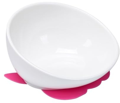 Plate for Dry and Wet Food Bulldog - Special Ceramic Feeding Bowl | Anti - Slip with Mat | For Flat - Faced & Short - Mouthed Cats & Dogs(白碗)