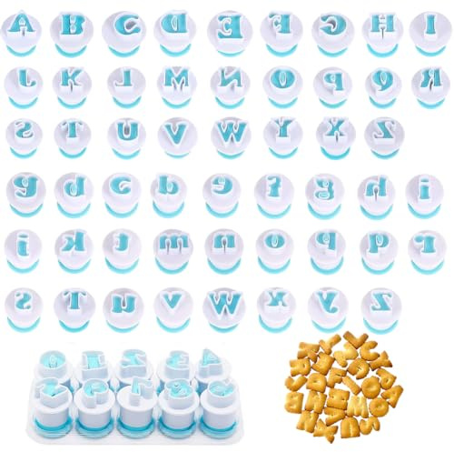 62 Piezas Moldes De Letras, Moldes Cortadores Con Forma De Alfabeto, Bricolaj Eimprimir Galletas Abecedario Molde Para Decoración De Tortas, Fondant, Pastel, Niños