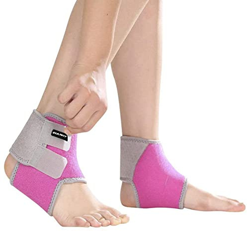 EULANT Supporto per Caviglia per Bambini, Sostiene la Caviglia Kids, 1 Paio Compressione Cavigliera Sportiva per Corsa Ciclismo Scooter Sci, proteggere la Caviglia dei Bambini, S Rosa