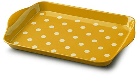 Zeal Melamine Dotty Design Serving Tray (18x14cm),Mustard