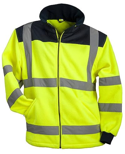Urgent HSV Polar Professionelle, schützende, fleeceisolierte Schutzjacke Fleecejacke mit lichtreflektierenden Taschen Herren Jacke Arbeitsjacke EN13688 gelb (L)