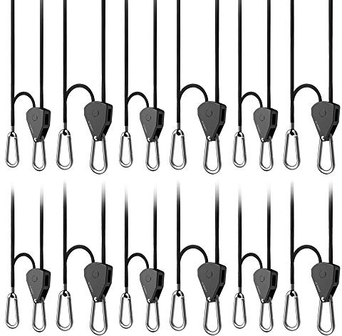 AC Infinity, Corde de suspension réglable de 0,3 cm, cliquet robuste en acier inoxydable, capacité de poids de 68 kg, 6 paires