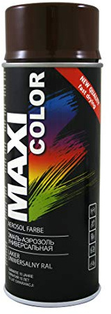 Maxi Color NEW QUALITY Sprühlack Lackspray Glanz 400ml Universelle spray Nitro-zellulose Farbe Sprühlack schnell trocknender Sprühfarbe (Ral 8011 nußbraun glänzend)