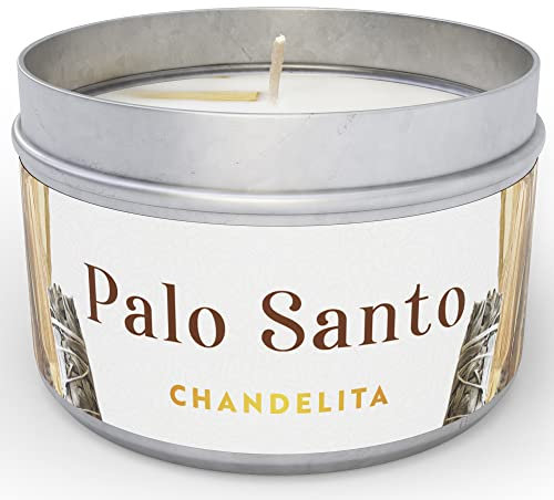 Chandelita Candela Profumata alla Palo Santo per Purificazione dell'Aria, Guarigione Spirituale e Pulizia con Cera di Soia per Rilassarsi, Meditazione e Guarigione dei Chakra