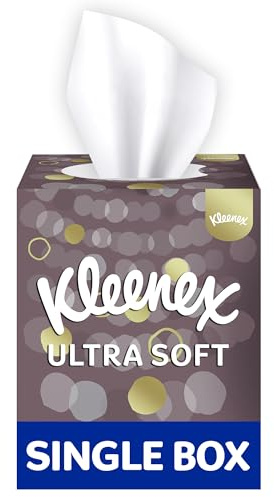 Kleenex Ultra Soft Facial Tissues - Single Cube Tissue Box | Beautifully Soft and Silky Tissues