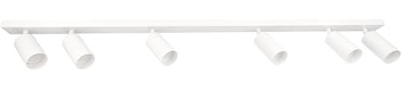 EDO Focos de Techo GU10 con 6 Focos MALGA Blanco Orientable, Lampara de Techo Interior Ajustables y Giratorios Moderno, Plafón para Salon, Dormitorio, Cocina, Sin Bombilla