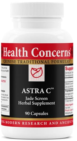 Health Concerns Astra C – Immune Support, Cold Prevention & Antioxidant Formula – Vitamin C, Zinc, Astragalus, Atractylodes, Rose HIPS & Acerola – Natural Chinese Herbal Supplement – 90 Capsules