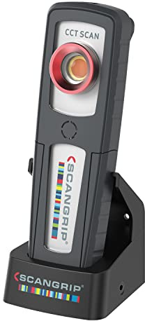 SCANGRIP SUNMATCH 4, Luce da lavoro portatile ricaricabile a LED per dettagli e corrispondenza dei colori, 500 lumen, scansione CCT continua da 2500 K a 6500 K, magnete integrato e clip tascabile,