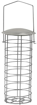 My Garden Hanging Fat Ball Feeder For Wild Bird Outdoor Garden - Robin Feeding Station With Easy Carry & Hanging Handle Adjustable Roof Durable Rust Proof Feeder Include Bird Spotting Chart