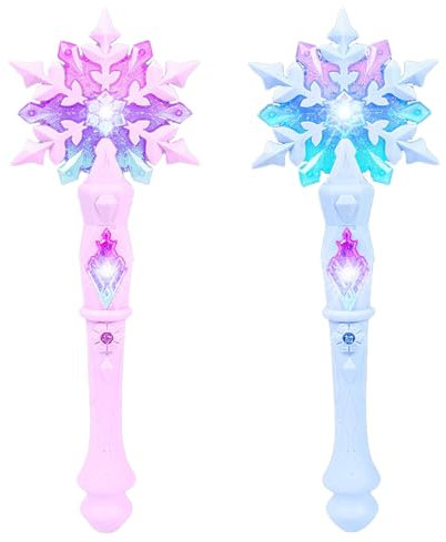 YouYuer Zauberstab, 2PCS Kinder Leuchtzauberstab, Prinzessin-Stab, Feenstab Glitzer Stern Zauberstab für Mädchen, Weihnacht & Halloween & Geburtstagsfeier Dekoration