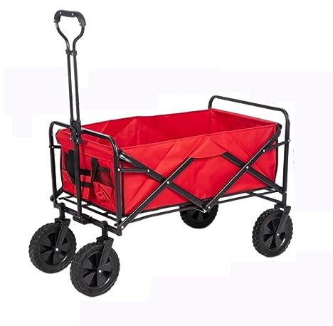 EPOTRDCV Chariot Pliable, Chariot de Plage, Chariot Utilitaire Pliable avec Chariot de Camping à 4 Roues, Chariot de Jardin Utilitaire, Chariot à Main d'extér