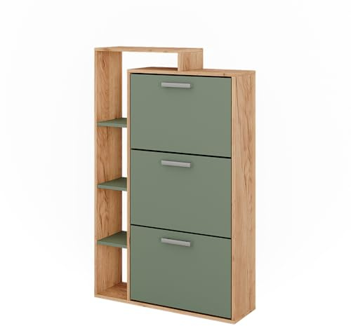 Vicco Shoe tipper Orlando, Goldkraft oak/green, 80 x 128.3 cm