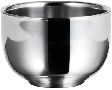 WRITWAA 1 bol en acier inoxydable - Bol à mousse à raser - Outil de rasage pour homme - Bols à à raser - Bols à raser - En acier inoxydable - Argenté