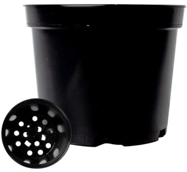 Round Plastic Plant Pot 20L Black Gardening Hydroponics 35cm x 29cm