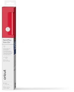 Cricut SportFlex Iron-On, Red, 30cm x 61cm, Heat Transfer Vinyl for Activewear, Ideal for use EasyPress