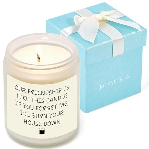 Kosmickiss Funny Friendship Gifts for Women, Best Friend Candles Gifts for Women, Christmas Birthday Bestie Gift for Friends Female, Handmade Lavender Scented Soy Wax Candle