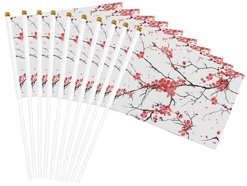 Delicadas flores de cerezo, banderas de mano, ligeras, para fiestas, desfiles, eventos, festivales, decoración