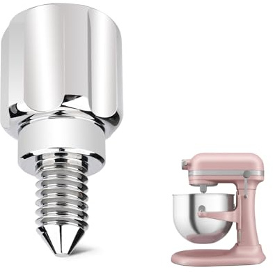 Attachment Knob Thumb Screw Suitable for Kitchenaid Stand Mixer，Silver-Colored Mixer Aluminum Screw Head Knob Accessory Replacement, Chrome-Plated, 1 Piece