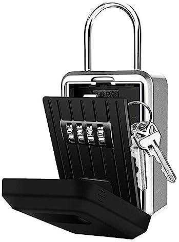 LBNVBC Tresor-Schließfach 4-stelliger Schlüsseltresor for den Außenbereich, Wand-Schlüsselkasten, Safe, Wandmontage, Zahlenschloss, wasserdichter Schlüsseltresor, Aufbewahrungsschloss